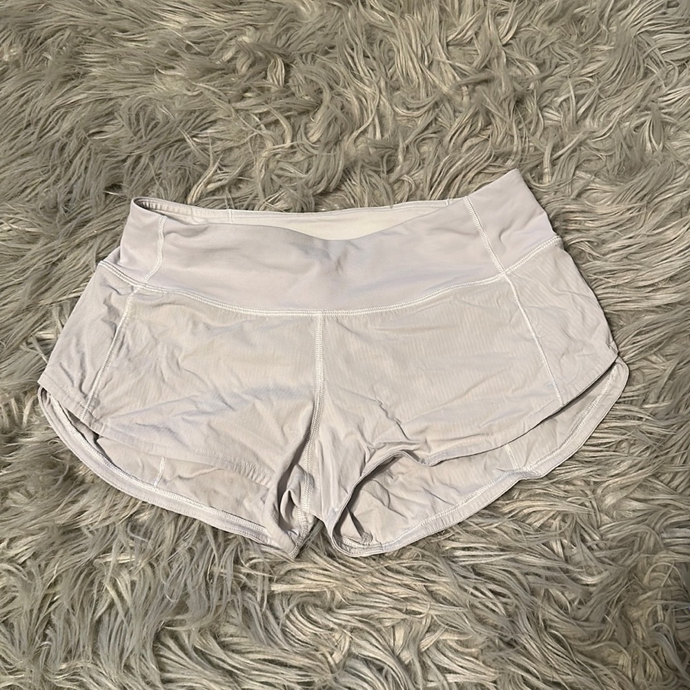 White (Tinted blue) Speed Up Shorts Lululemon